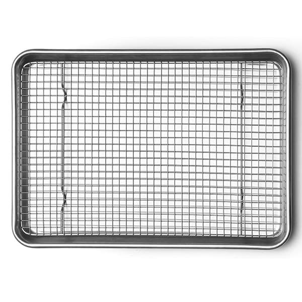 Griglia Raffreddamento E Cottura In Acciaio Inox, 31x20x1.5cm, Antiaderente, Per Forno, Barbecue, Pasticceria, Macarons, Pane, Verdure, Grigliata, Cucina Interna/Esterna