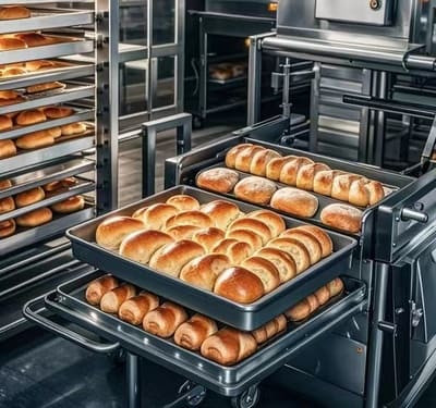 rolling bakery racks